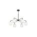 Avizemoda Siena 6 lı Beyaz Camlı Salon Oturma Odası Modern Sarkıt Avize - (Siyah)