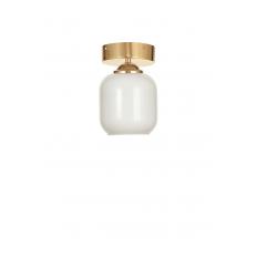 Avizemoda Siena Tekli Plafonyer Beyaz Camlı Salon Oturma Odası Modern Avize - (Gold Kaplama)