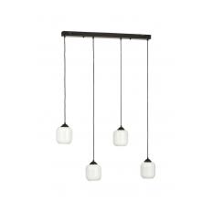 Avizemoda Siena 4 lü Yemek Masası Üstü Beyaz Camlı Modern Sarkıt Avize - (Siyah)