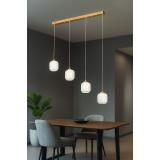 Avizemoda Siena 4 lü Yemek Masası Üstü Beyaz Camlı Modern Sarkıt Avize - (Gold Kaplama)