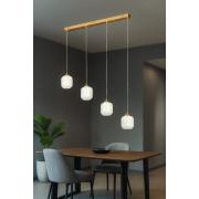 Avizemoda Siena 4 lü Yemek Masası Üstü Beyaz Camlı Modern Sarkıt Avize - (Gold Kaplama)