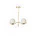 Avizemoda Ranya 2 li Beyaz Camlı Salon Oturma Odası Modern Avize - (Gold Kaplama)
