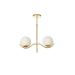 Avizemoda Ranya 2 li Beyaz Camlı Salon Oturma Odası Modern Avize - (Gold Kaplama)