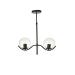 Avizemoda Ranya 2 li Şeffaf Camlı Salon Oturma Odası Modern Avize - (Siyah)