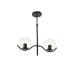 Avizemoda Ranya 2 li Şeffaf Camlı Salon Oturma Odası Modern Avize - (Siyah)