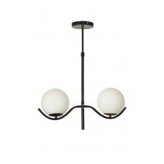 Avizemoda Ranya 2 li Beyaz Camlı Salon Oturma Odası Modern Avize - (Siyah)