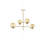 Avizemoda Ranya 4 lü Bal Camlı Salon Oturma Odası Modern Kollu Avize - (Gold Kaplama)