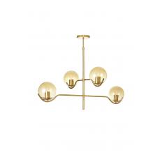 Avizemoda Ranya 4 lü Bal Camlı Salon Oturma Odası Modern Kollu Avize - (Gold Kaplama)