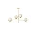 Avizemoda Ranya 4 lü Beyaz Camlı Salon Oturma Odası Modern Kollu Avize - (Gold Kaplama)