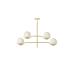 Avizemoda Ranya 4 lü Beyaz Camlı Salon Oturma Odası Modern Kollu Avize - (Gold Kaplama)