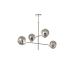 Avizemoda Ranya 4 Lü Füme Camlı Salon Oturma Odası Modern Kollu Avize - (KROM KAPLAMA)