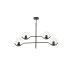 Avizemoda Ranya 4 Lü Şeffaf Camlı Salon Oturma Odası Modern Kollu Avize - (SİYAH)