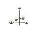 Avizemoda Ranya 4 Lü Şeffaf Camlı Salon Oturma Odası Modern Kollu Avize - (SİYAH)