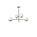 Avizemoda Ranya 4 lü Beyaz Camlı Salon Oturma Odası Modern Kollu Avize - (Siyah)