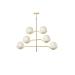 Avizemoda Ranya 6 lı Beyaz Camlı Salon Oturma Odası Modern Kollu Avize - (Gold Kaplama)