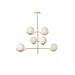 Avizemoda Ranya 6 lı Beyaz Camlı Salon Oturma Odası Modern Kollu Avize - (Gold Kaplama)