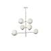 Avizemoda Ranya 6 lı Beyaz Camlı Salon Oturma Odası Modern Kollu Avize - (Krom Kaplama)