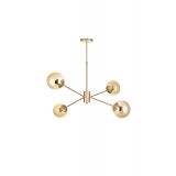 Avizemoda Pinza 4 lü Bal Camlı Salon Oturma Odası Modern Kollu Avize - (Gold Kaplama)