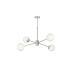 Avizemoda Pinza 4 lü Beyaz Camlı Salon Oturma Odası Modern Kollu Avize - (Krom Kaplama)