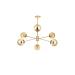 Avizemoda Pinza 6 lı Bal Camlı Salon Oturma Odası Modern Kollu Avize - (Gold Kaplama)