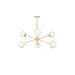 Avizemoda Pinza 6 lı Beyaz Camlı Salon Oturma Odası Modern Kollu Avize - (Gold Kaplama)