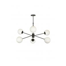 Avizemoda Pinza 4 lü Beyaz Camlı Salon Oturma Odası Modern Kollu Avize - (Siyah)
