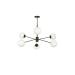 Avizemoda Pinza 4 lü Beyaz Camlı Salon Oturma Odası Modern Kollu Avize - (Siyah)