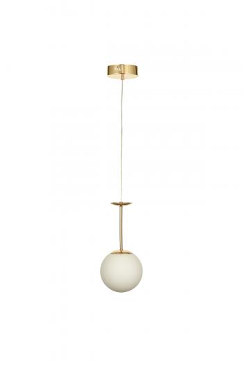 Avizemoda Pinza Tekli Beyaz Camlı Salon Oturma Odası Modern Avize - (Gold Kaplama)