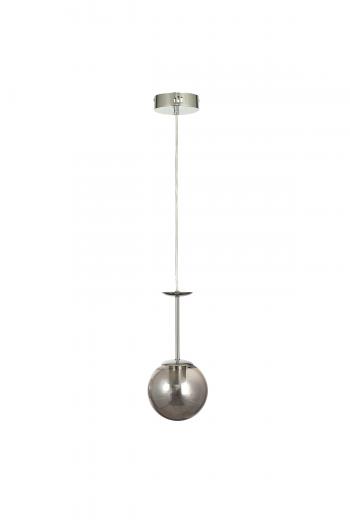 Avizemoda Pinza Tekli Füme Camlı Salon Oturma Odası Modern Avize - (Krom Kaplama)