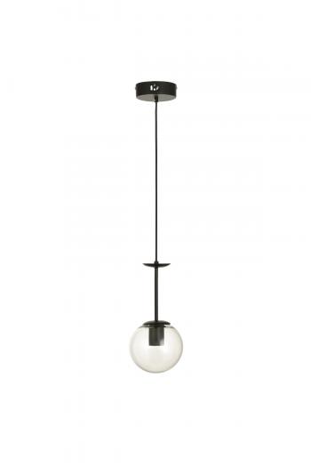 Avizemoda Pinza Tekli Şeffaf Camlı Salon Oturma Odası Modern Avize - (Siyah)