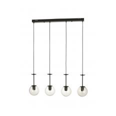 Avizemoda Pinza 4 lü Yemek Masası Üstü Şeffaf Camlı Modern Sarkıt Avize - (Siyah)