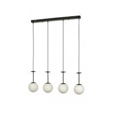 Avizemoda Pinza 4 lü Yemek Masası Üstü Beyaz Camlı Modern Sarkıt Avize - (Siyah)