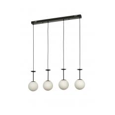 Avizemoda Pinza 4 lü Yemek Masası Üstü Beyaz Camlı Modern Sarkıt Avize - (Siyah)