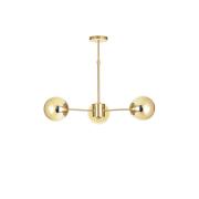 Avizemoda Miya 3 lü Bal Camlı Salon Oturma Odası Modern Sarkıt Avize - (Gold Kaplama)