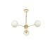 Avizemoda Miya 3 lü Beyaz Camlı Salon Oturma Odası Modern Sarkıt Avize - (Gold Kaplama)