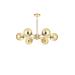 Avizemoda Miya 6 lı Bal Camlı Salon Oturma Odası Modern Sarkıt Avize - (Gold Kaplama)