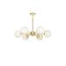 Avizemoda Miya 6 lı Beyaz Camlı Salon Oturma Odası Modern Sarkıt Avize - (Gold Kaplama)