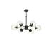Avizemoda Miya 6 lı Şeffaf Camlı Salon Oturma Odası Modern Sarkıt Avize - (Siyah)