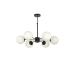 Avizemoda Miya 6 lı Beyaz Camlı Salon Oturma Odası Modern Sarkıt Avize - (Siyah)