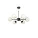 Avizemoda Miya 6 lı Beyaz Camlı Salon Oturma Odası Modern Sarkıt Avize - (Siyah)