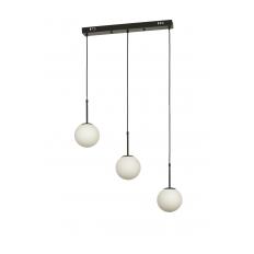 Avizemoda Miya 3 lü Yemek Masası Üstü Beyaz Camlı Modern Sarkıt Avize - (Siyah)