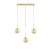 Avizemoda Miya 3 lü Yemek Masası Üstü Bal Camlı Modern Sarkıt Avize - (Gold Kaplama)