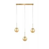 Avizemoda Miya 3 lü Yemek Masası Üstü Bal Camlı Modern Sarkıt Avize - (Gold Kaplama)