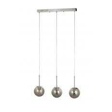 Avizemoda Miya 3 lü Yemek Masası Üstü Füme Camlı Modern Sarkıt Avize - (Krom Kaplama)