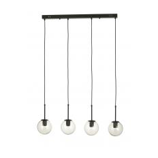 Avizemoda Miya 4 lü Yemek Masası Üstü Şeffaf Camlı Modern Sarkıt Avize - (Siyah)
