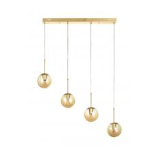 Avizemoda Miya 4 lü Yemek Masası Üstü Bal Camlı Modern Sarkıt Avize - (Gold Kaplama)