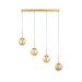 Avizemoda Miya 4 lü Yemek Masası Üstü Bal Camlı Modern Sarkıt Avize - (Gold Kaplama)