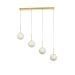 Avizemoda Miya 4 lü Yemek Masası Üstü Beyaz Camlı Modern Sarkıt Avize - (Gold Kaplama)