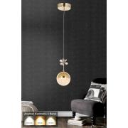 Avizemoda Forde Tekli Ledli Modern Lüks Sarkıt Avize (3 RENK LED; SARI - BEYAZ - GÜN İŞIĞI) - Gold