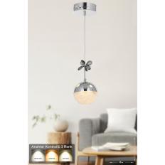 Avizemoda Forde Tekli Ledli Modern Lüks Sarkıt Avize (3 RENK LED; SARI - BEYAZ - GÜN İŞIĞI) - Krom
